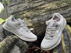 Front and side angles of Wolf Grey Nike Kobe 8 basketball shoes