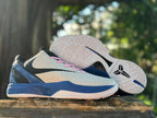 Nike Kobe 6 pair shown with the textured white uppers and outsoles visible.