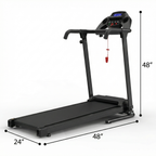 Foldable Treadmill for Home, 2.5HP Portable Treadmill with Handles, 300 lbs Capacity, APP Control & LED Display - Folding Walking Pad for Fitness