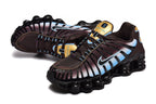 Nike Shox TL Sneakers in Dark Brown, Blue and Gold
