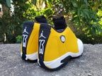 Jordan Air Jordan 14 Yellow and White High-Top Sneakers