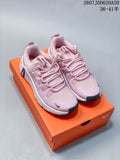 Pair of pink and white Nike Free Metcon 7 training shoes displayed on an orange shoebox; style code 2607JDD620A20 and size text are visible above.