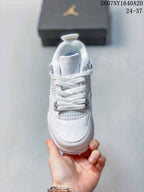 Top view showing the white laces, padded tongue, toe box, and mesh-style tongue and eyestay panels.
