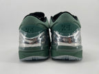 Rear view of both shoes showing heel details and clear accents