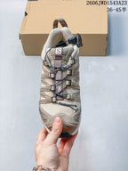 Top view showing the cord closure and tongue of the Salomon XA Pro 3D