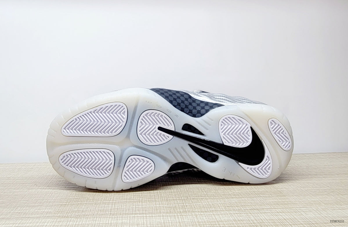 Outsole view of a Nike Foamposite Pro shoe
