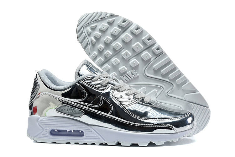 Nike Air Max 90 Sneakers in Silver and White