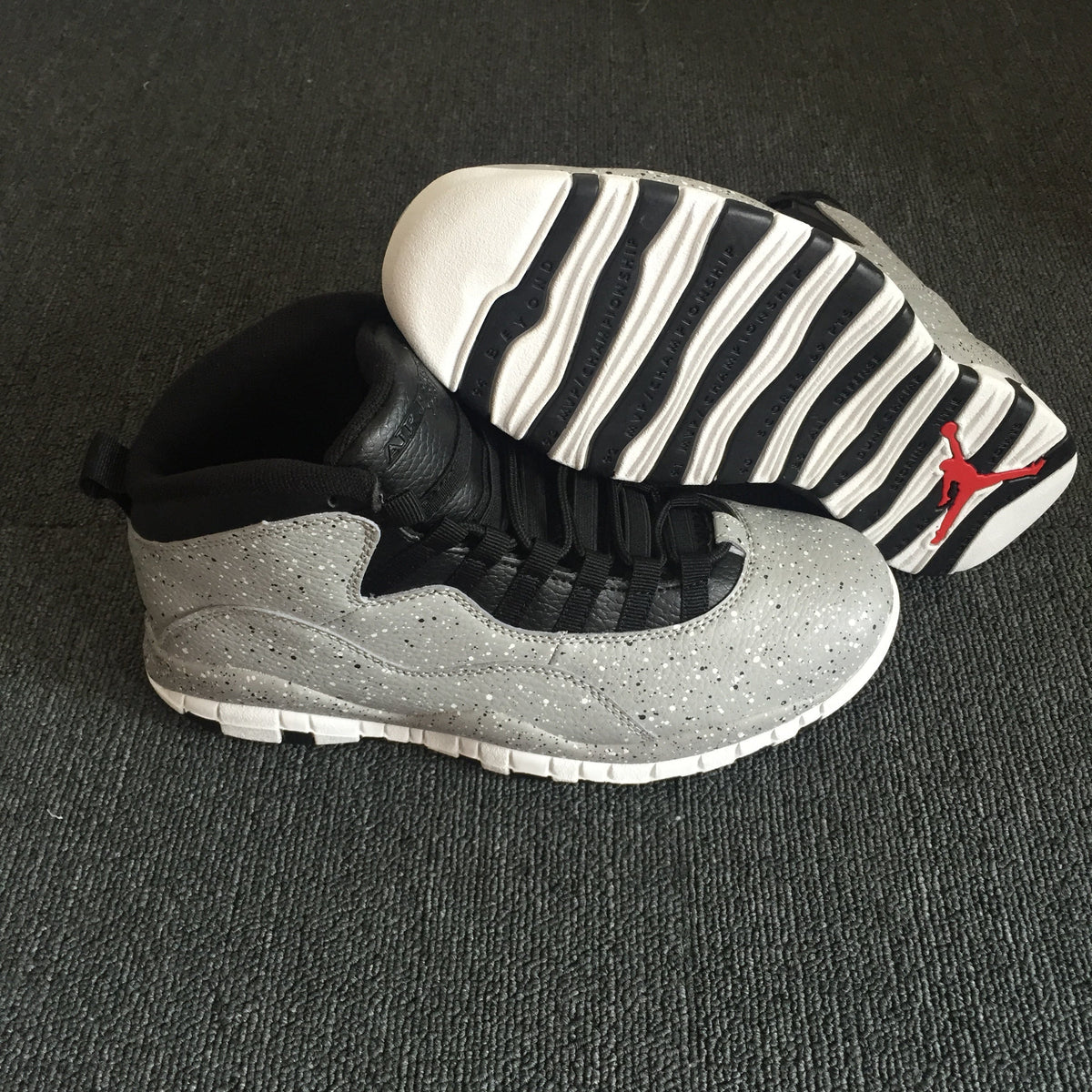 Jordan 10 High Sneakers in Grey and Black Speckle