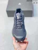 Top view showing the mesh-like toe area, padded tongue and lace toggle system.