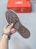 Outsole view of an off-white Converse sneaker showing the textured geometric tread and Converse All Star branding.