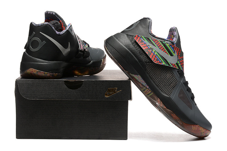 Nike KD 4 shoes displayed with a black shoebox.