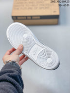 White outsole of a Nike sneaker showing concentric circular tread patterns and textured edges.