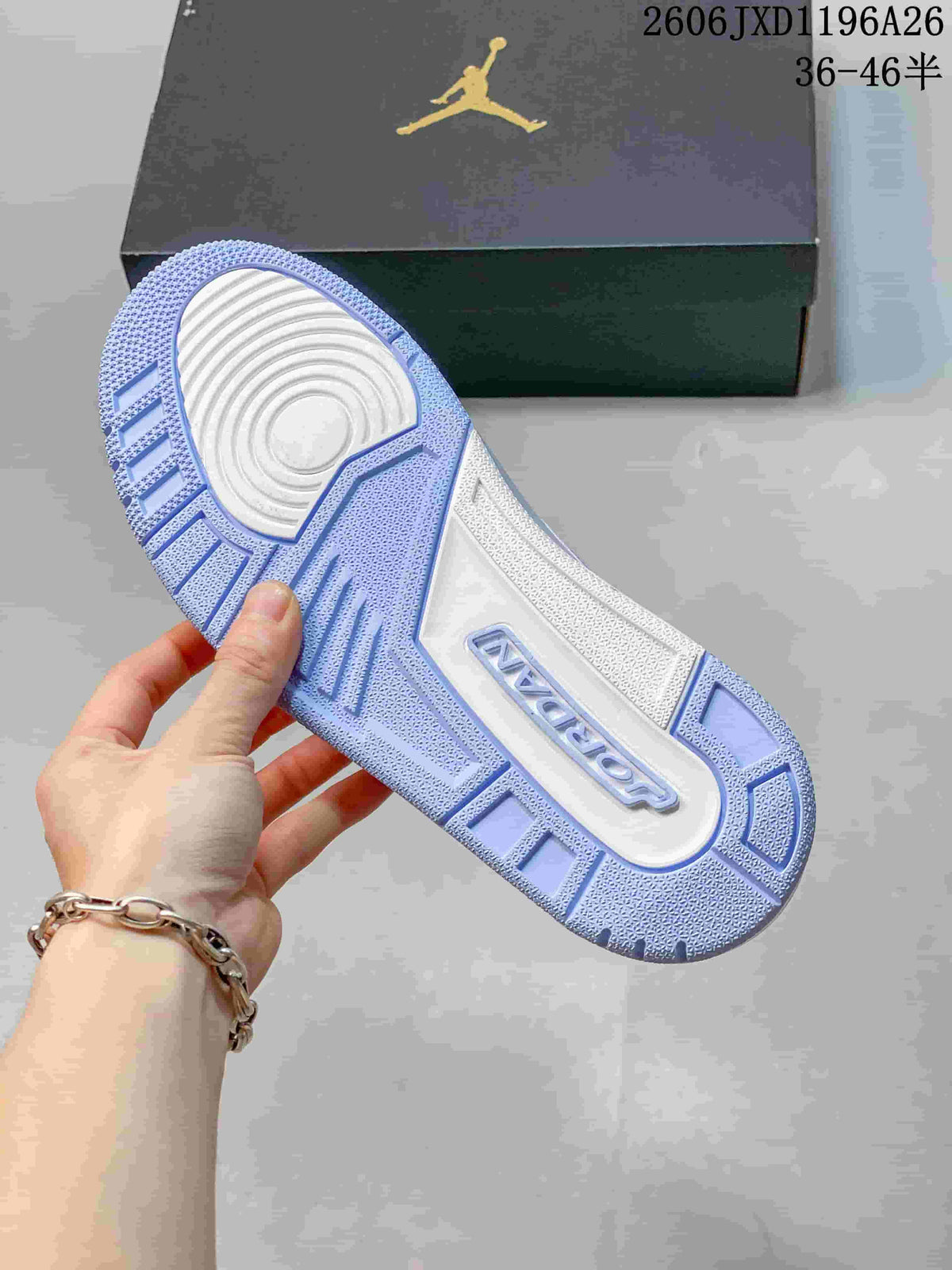 Outsole of the white and blue Air Jordan Legacy 312 Low sneaker