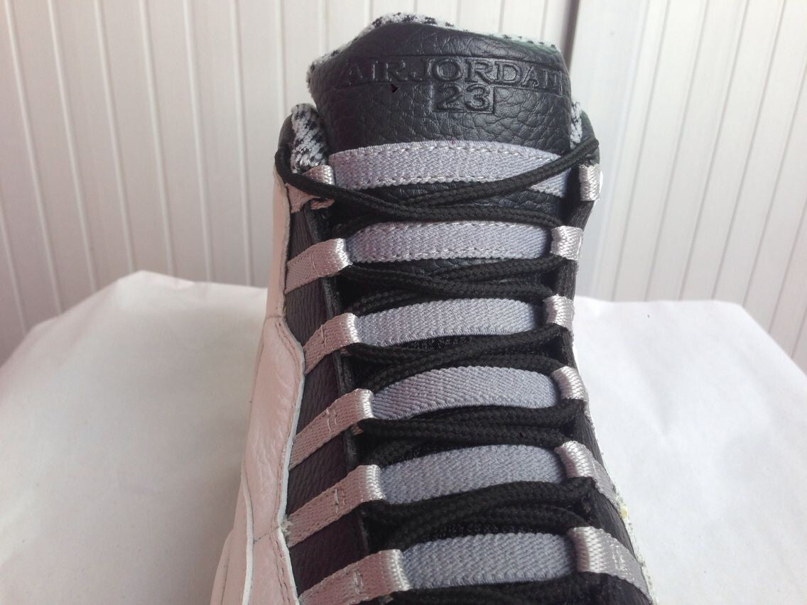 Air Jordan 10 High-Top Sneakers in White and Black