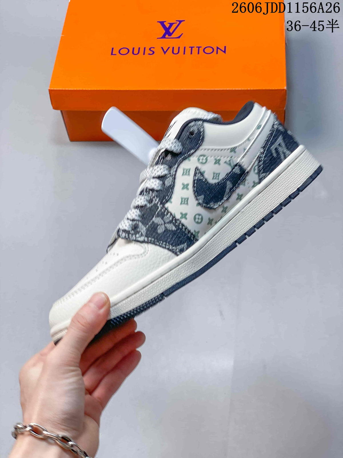 Side profile showing the white toe, dark patterned overlays, grey laces, patterned side panel and dark outsole.