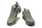 Pair of grey patterned Nike Book 1 sneakers shown from the front