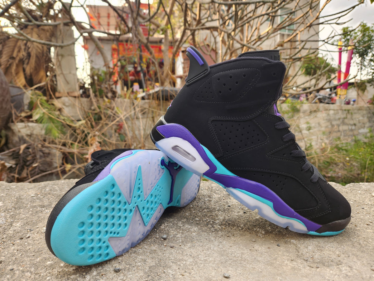 Jordan 6 High-Top Sneakers Black Purple Teal