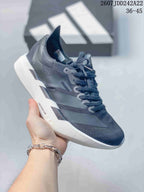 Dark gray Y-3 Adios Pro 4 sneaker with a white sole and reflective-looking side overlays; image text shows JDD242A22 and sizes 36–45.