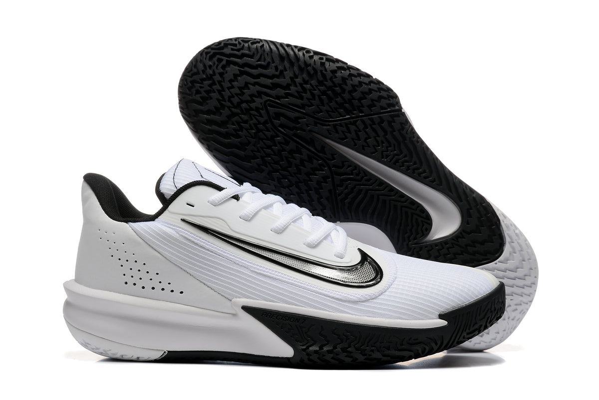 Nike basketball shoe pair showing the side profile and patterned outsole