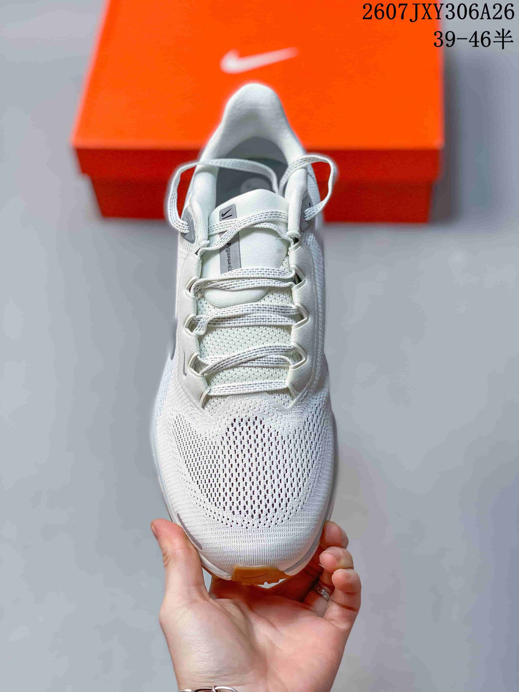 Top view showing the breathable-looking upper, tongue and lace-up closure.