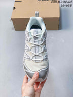 Front view showing the shoe's lacing and upper