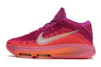 Side profile of the pink and purple Nike GT Hustle 3.