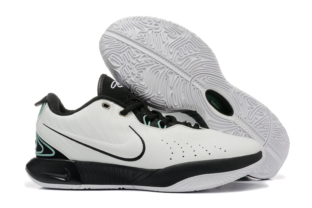 Outsole view of the Nike sneakers with a patterned white tread