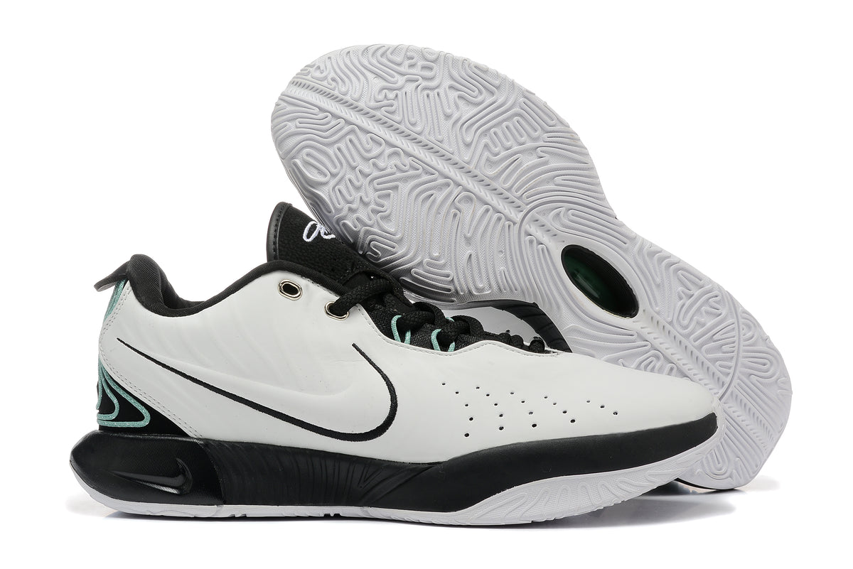 Outsole view of the Nike sneakers with a patterned white tread