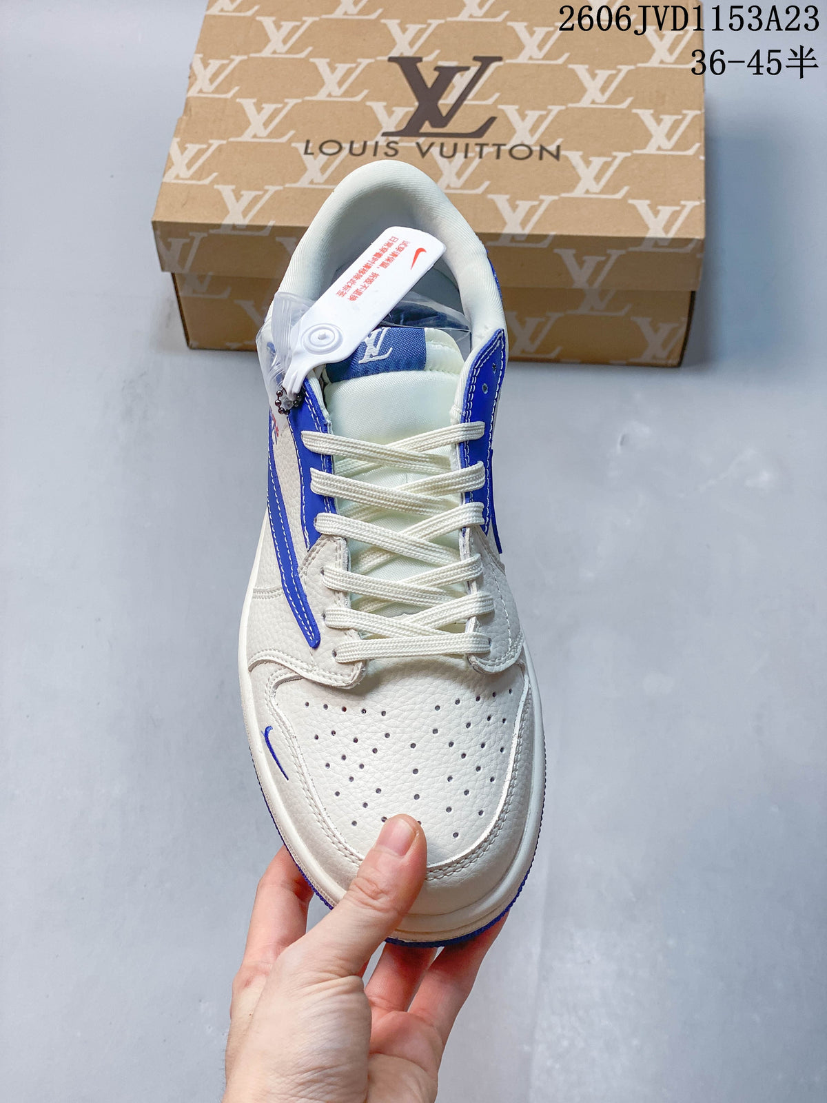 Top view showing perforated toe box and lace-up front