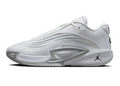 White Jordan Luka 3 shoe with sculpted side panels and a gray midsole window