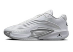 White Jordan Luka 3 shoe with sculpted side panels and a gray midsole window