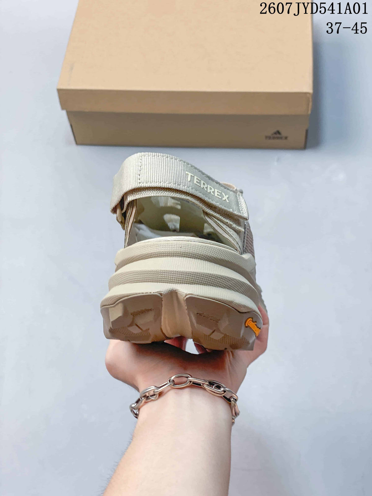 Rear view showing the pull tab and outsole of the Terrex shoe