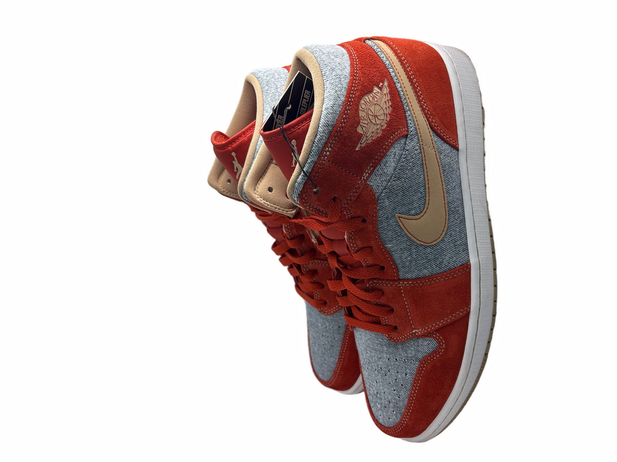 Jordan 1 Mid Denim Red