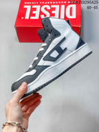 Side view showing the high-top profile and contrast overlays