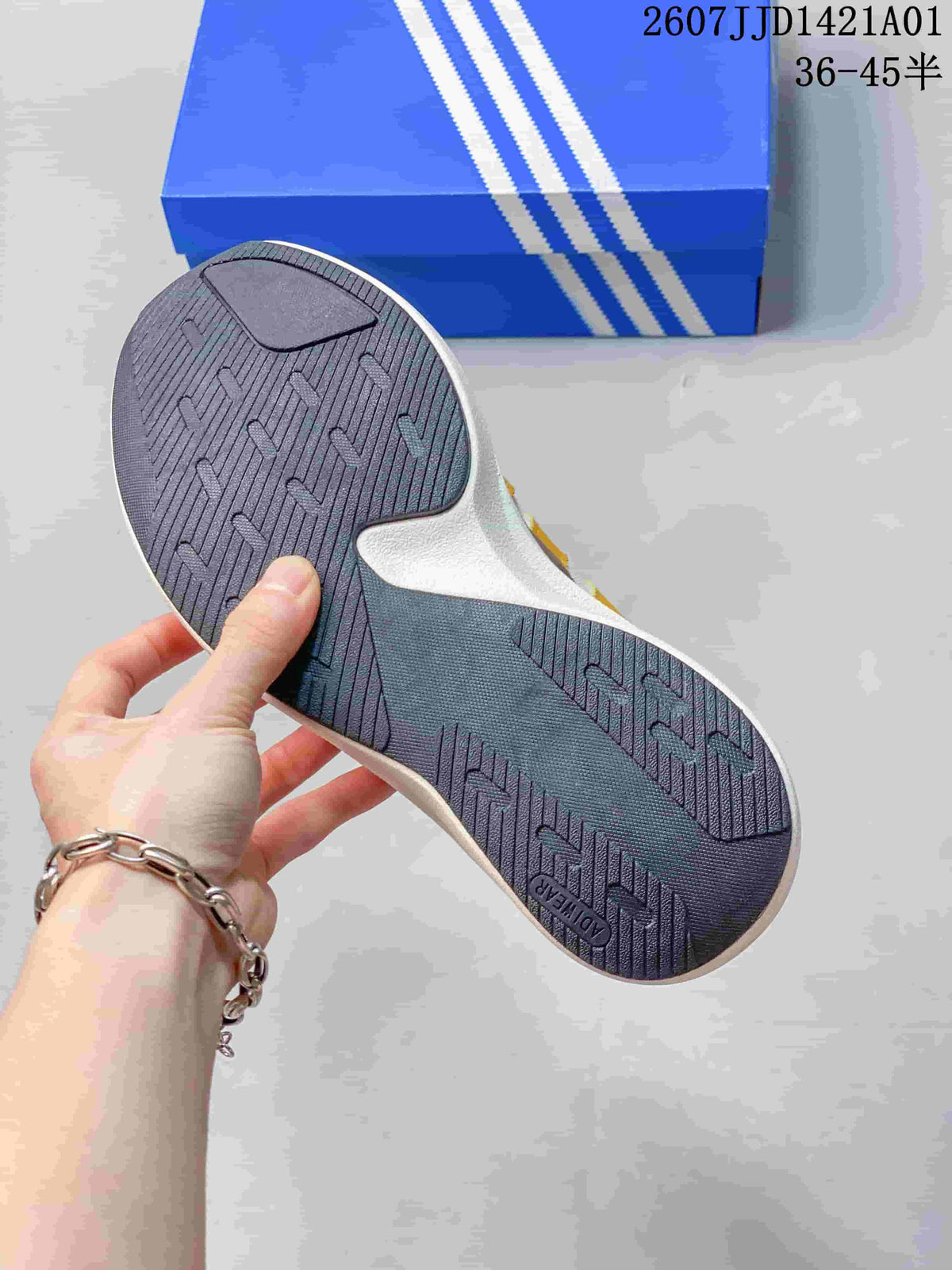 Close-up of the sneaker outsole with a textured tread pattern
