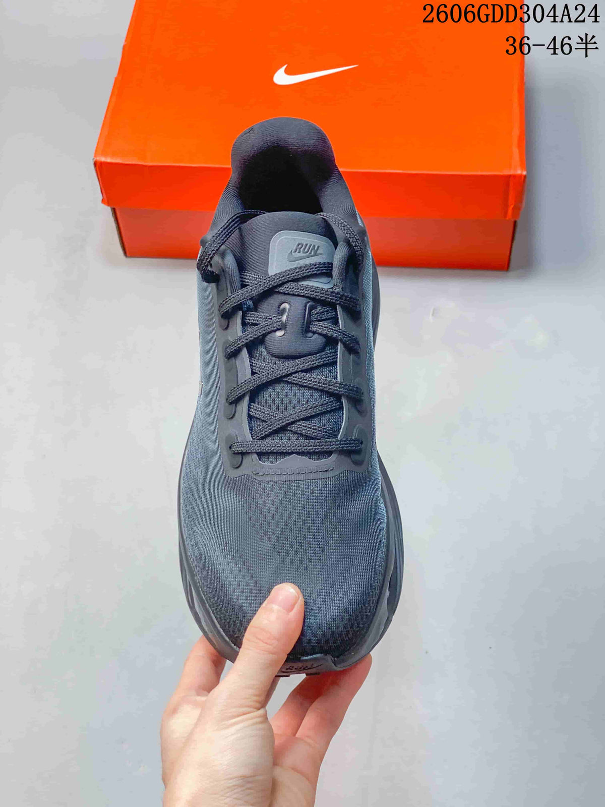 Top view of the black Nike Vomero Premium SP shoe with lace-up closure