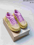 Pair of pink and yellow On CloudSoma sneakers displayed on a shoebox; the image also shows the source code 2607JHD1547A17 and size range 36–45.