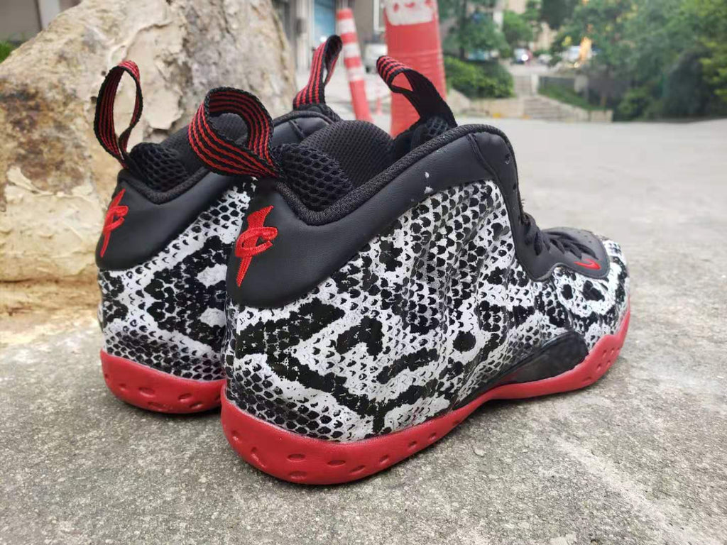 Nike Air Foamposite Pro Snake Print Sneakers Black Red
