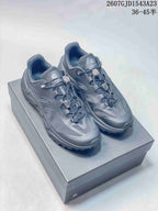 Pair of dark gray KAILAS Shanhang 3 low-top sneakers displayed on a shoe box.