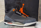 Jordan 3 Grey and Orange Men's Sneakers