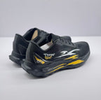 Rear three-quarter view showing the padded heel sections, outsole shape and side graphics.