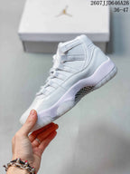 Side view highlighting the white high-top profile, layered side panels, glossy lower upper and translucent outsole.