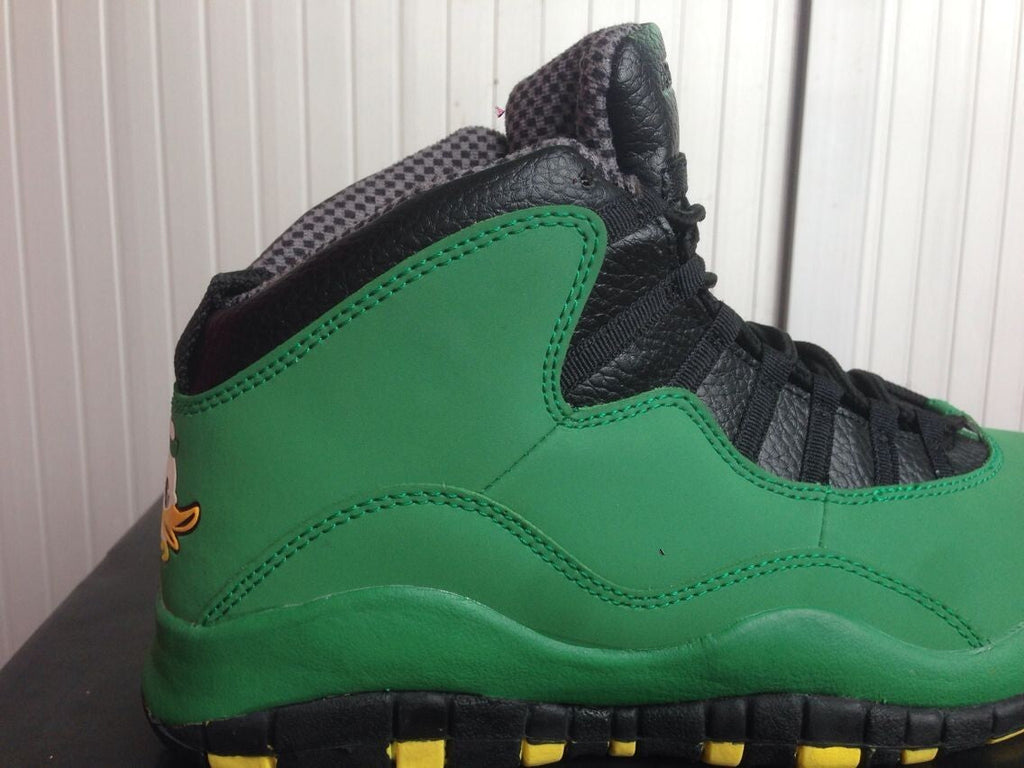Air Jordan 10 High-Top Sneakers in White and Black