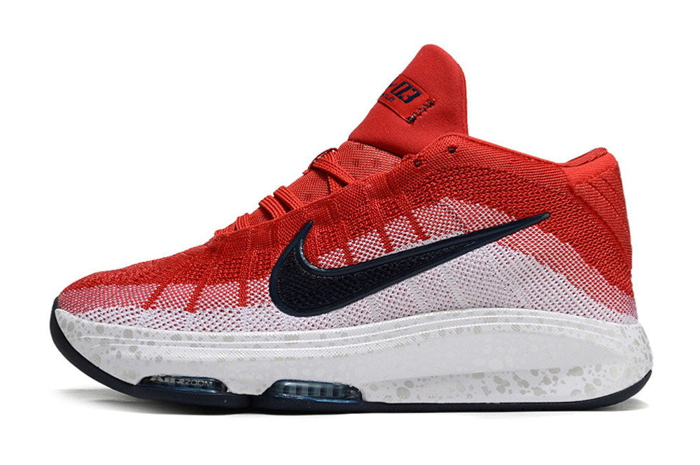 Side profile of the red and white Nike GT Hustle 3.