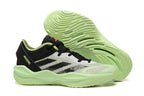 Adizero sneaker in black, white and pale green with a matching pale green sole