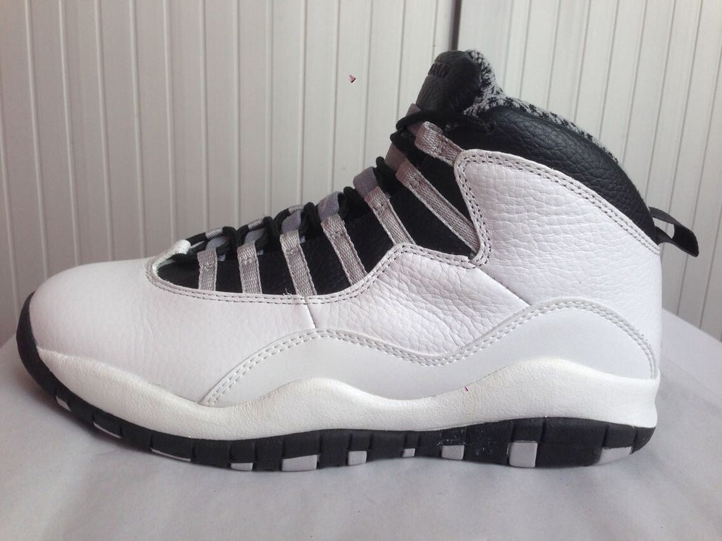 Air Jordan 10 High-Top Sneakers in White and Black