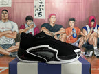Side profile of a black Jordan Luka basketball shoe showing grey and white details