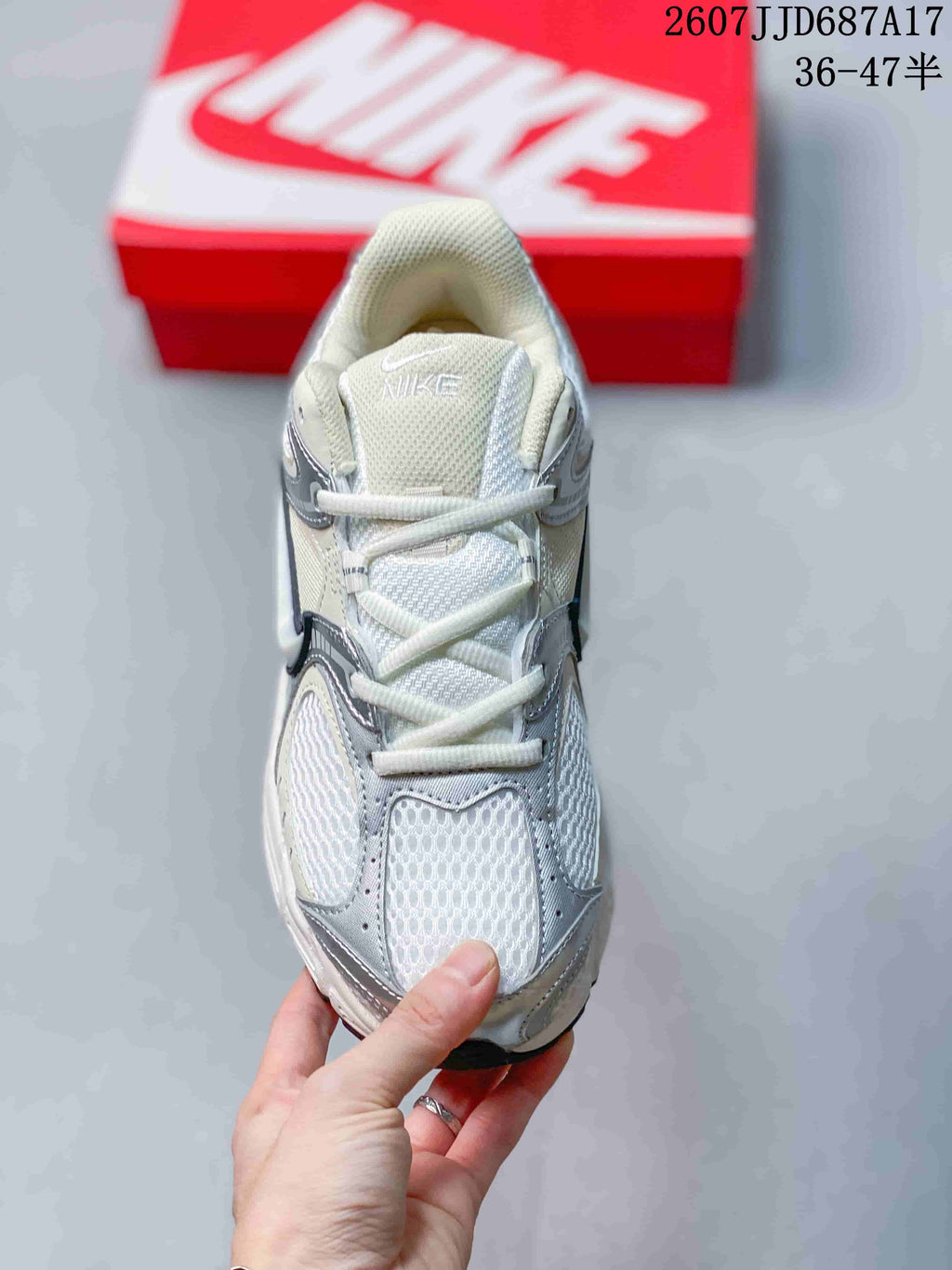 Top view showing the mesh toe box, lace-up design and padded tongue.