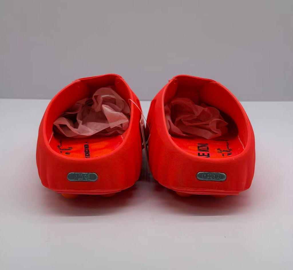 Rear view of the pair showing heel badges and printed footbeds.