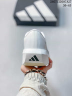 Rear view showing the white heel and adidas logo on the heel counter.